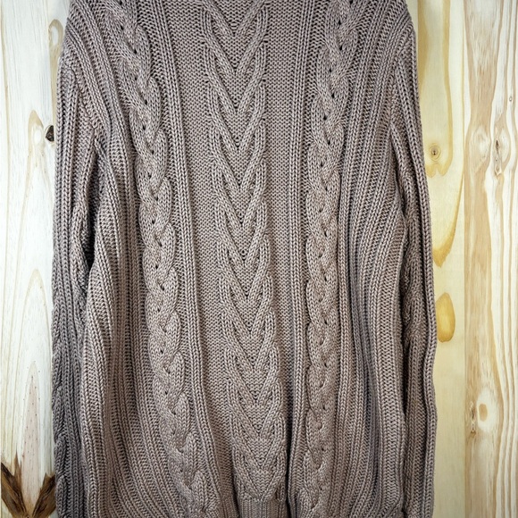 Olivaceous Taupe Cable-Knit Button-Front Cardigan - Picture 4 of 4